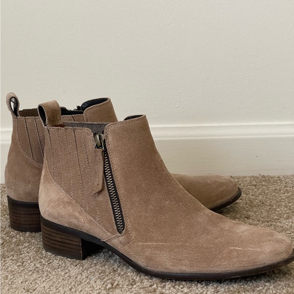 Paul Green Natalie Taupe Suede Ankle Booties - Picture 1 of 8